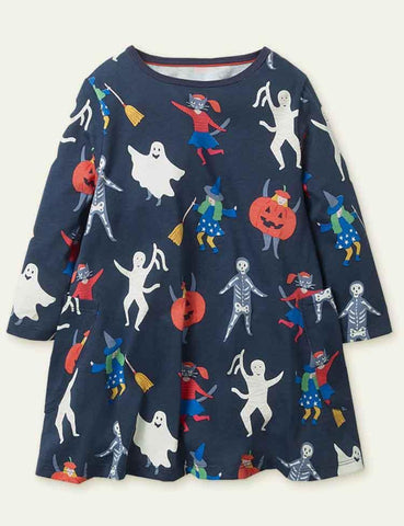 Halloween Long Sleeve Dress - CCMOM