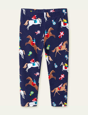 Horse Racing Print Leggings - CCMOM