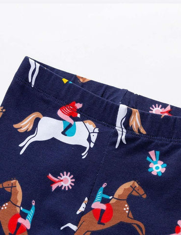 Horse Racing Print Leggings - CCMOM