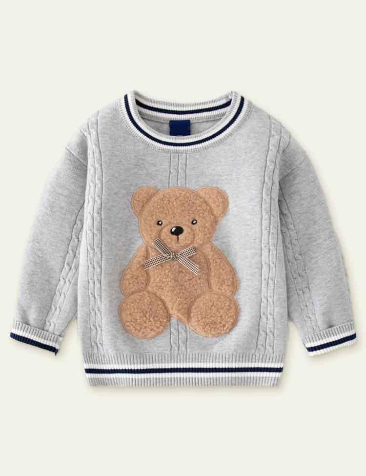 Little Bear Appliqué Sweatshirt - CCMOM