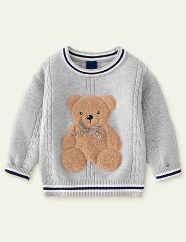 Little Bear Appliqué Sweatshirt - CCMOM