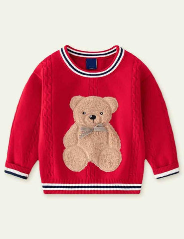 Little Bear Appliqué Sweatshirt - CCMOM