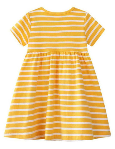 Magpie Appliqué Striped Dress - CCMOM