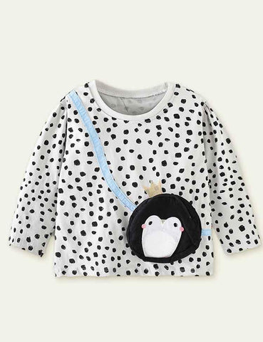 Penguin Appliqué Bottoming Shirt - CCMOM