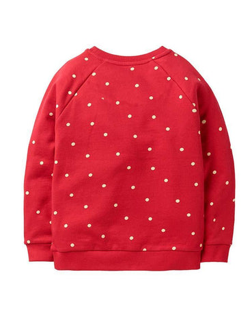 Plush Snowman Appliqué Dot Sweatshirt - CCMOM