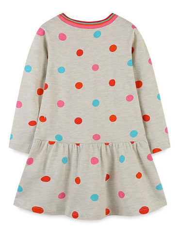 Polka Dot Print Long Sleeve Dress - CCMOM