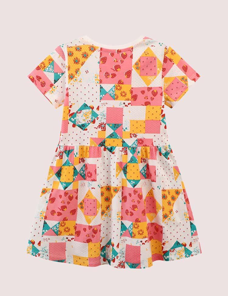 Printed Short Sleeve Dress - CCMOM