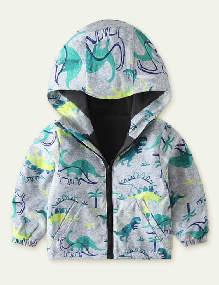 Printing plus Velvet Hooded Trench Coat - CCMOM