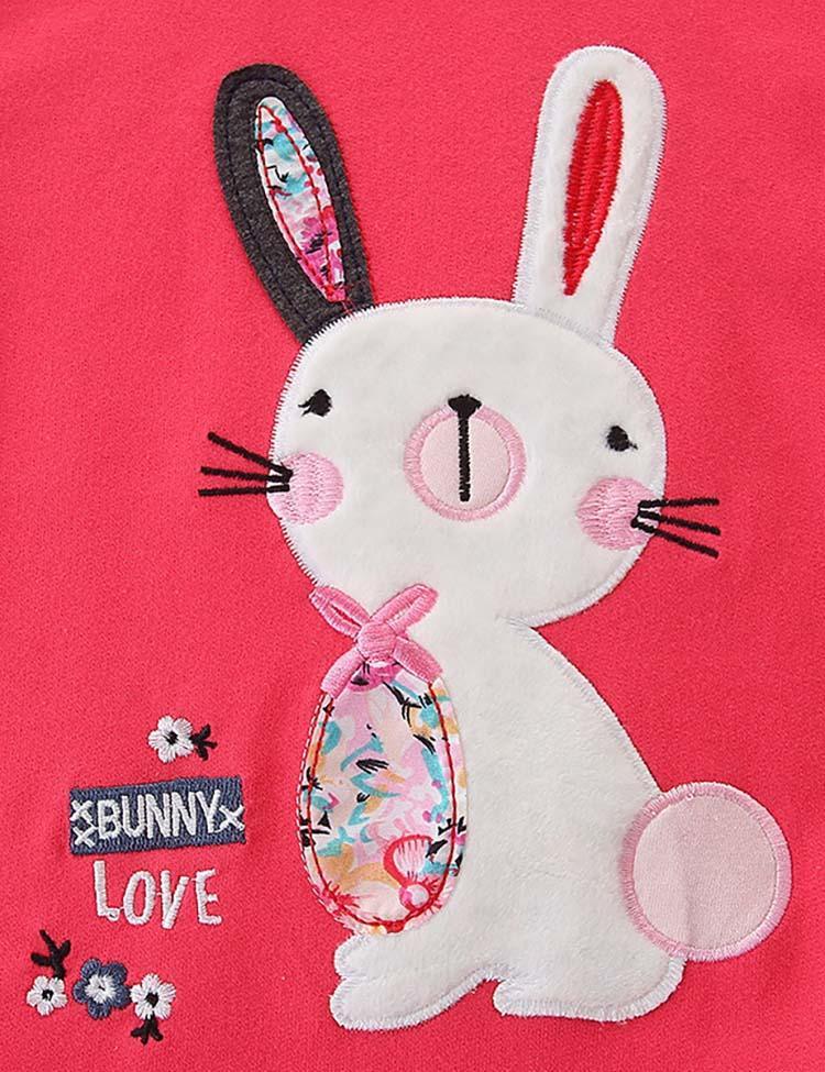 Rabbit Embroidered Long-Sleeved Sweatshirt - CCMOM