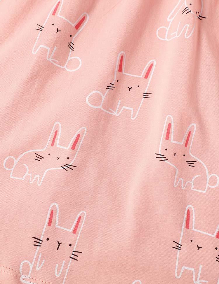 Rabbit Print Short Sleeve Dress - CCMOM