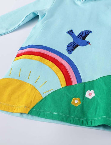 Rainbow Appliqué Hoodie - CCMOM