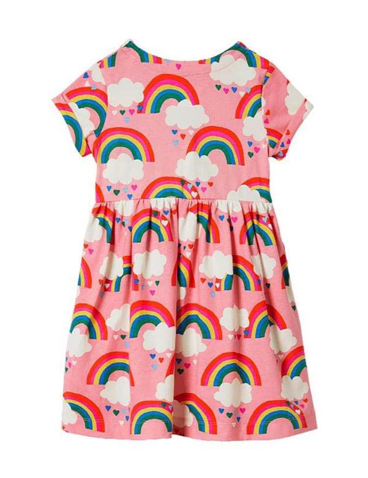 Rainbow Cloud Pattern Knitted Dress - CCMOM