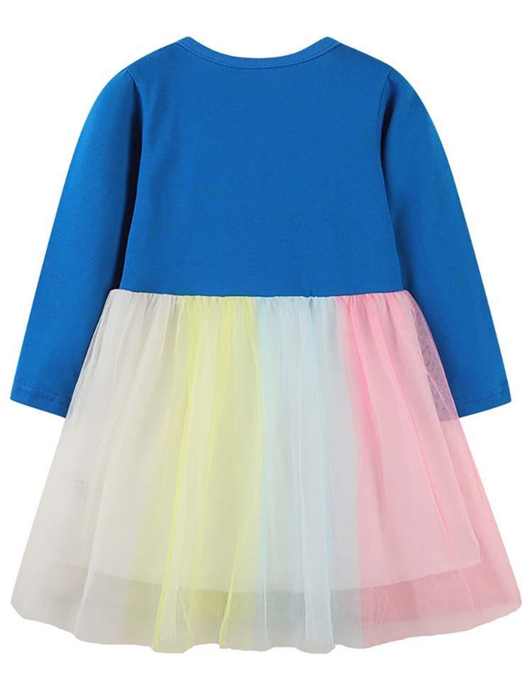 Rainbow Love Sequined Long Sleeve Dress - CCMOM