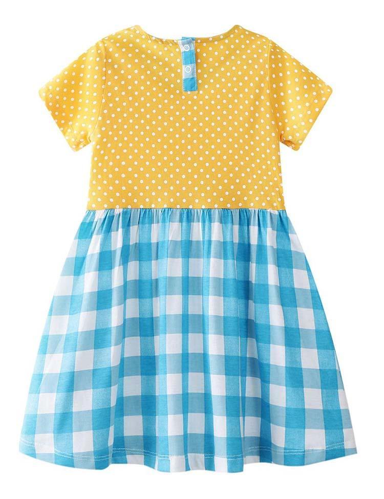 Rainbow Plaid Appliqué Dress - CCMOM