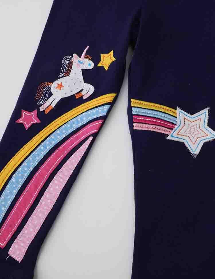 Rainbow Unicorn Appliqué Leggings - CCMOM