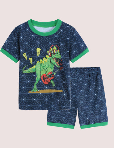 Dinosaur Printed Pajamas Two-Piece Set