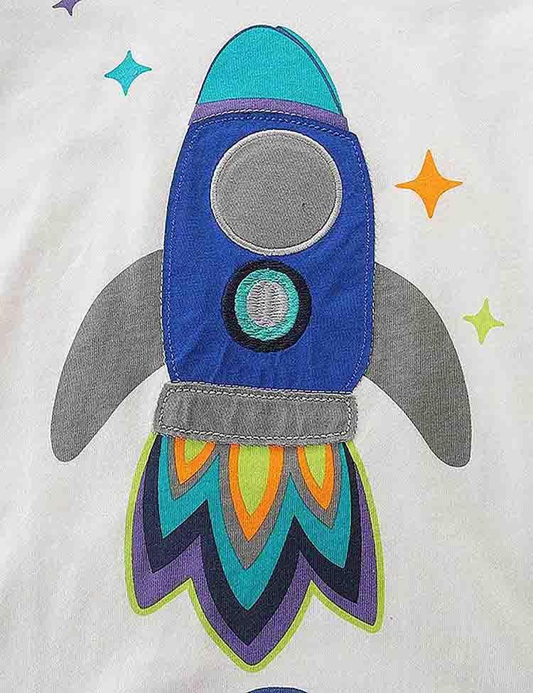 Rocket Appliqué T-shirt Suit - CCMOM