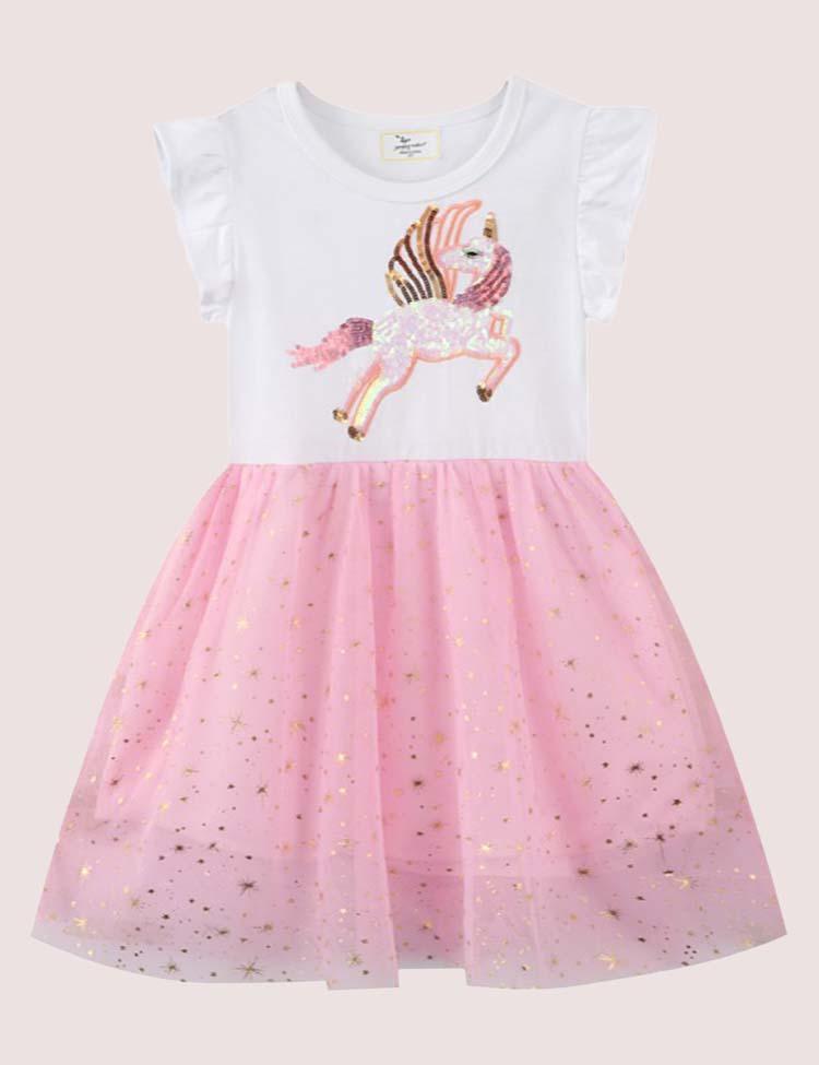 Butterfly Sequins Tulle Dress - CCMOM