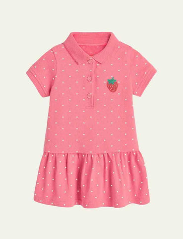 Strawberry Polka Dot Polo Dress - CCMOM