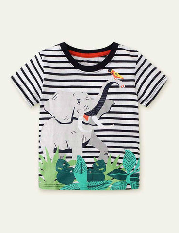 Striped Elephant T-shirt - CCMOM