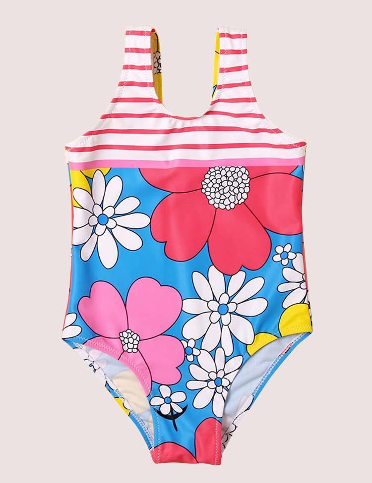 Striped Floral Swimsuit - CCMOM