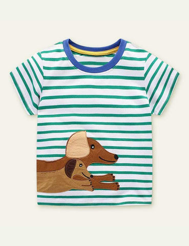 Striped Puppy T-shirt - CCMOM