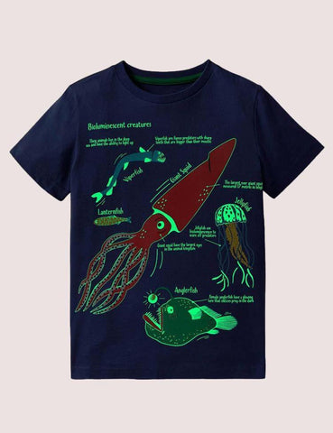 Glowing Dinosaur Short-Sleeved T-shirt - CCMOM