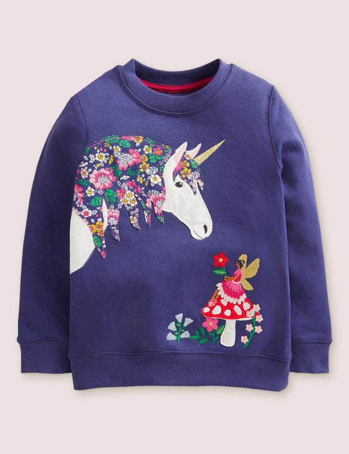 Unicorn Appliqué Sweatshirt - CCMOM