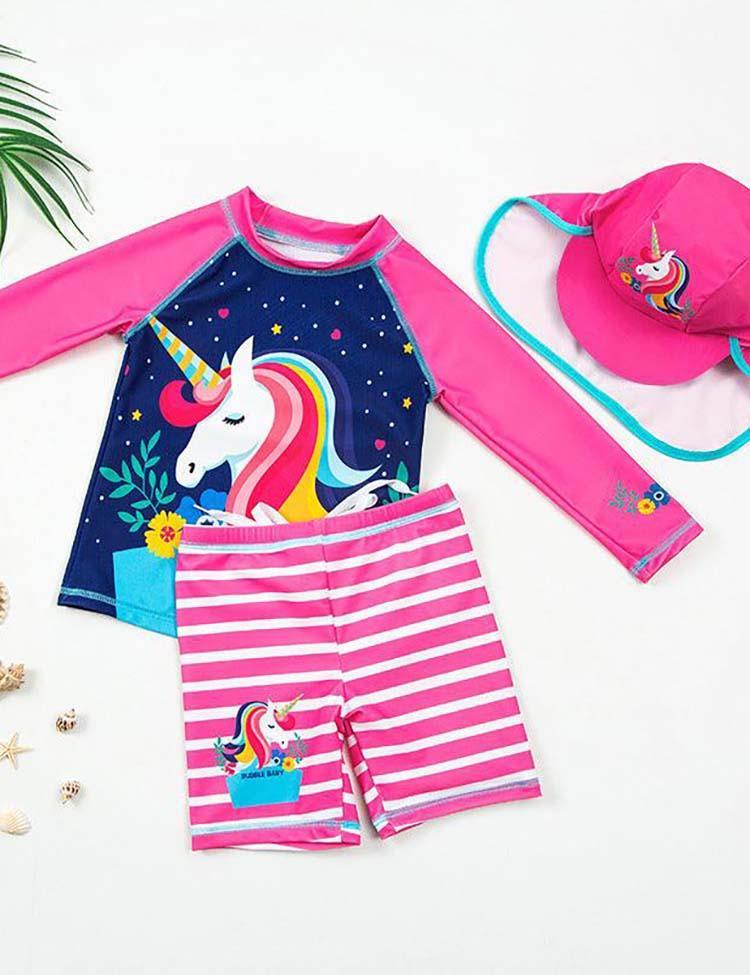 Unicorn Long Sleeve Split Swimsuit - CCMOM