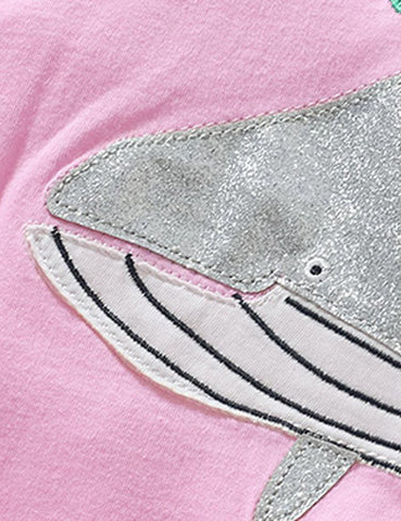 Whale Embroidered Sleeve - CCMOM